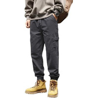 Leriya Fashion Men's Cargo Pants With Pockets | Cotton Joggers For Men | 6 Pocket Jeans Pant | Casual Trousers For Men (Lf-Tp-1152-L-Grey)