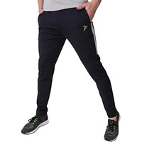 Fitinc Lycra Slim Fit Lower For Men With Zipper Pockets | Stretchable Sweatpants For Men | Dry Fit Casual & Gym Track Pant  Navy Blue, Large