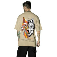 Bewakoof Men's Graphic Printed Oversized T-Shirt_620155_Brown_M