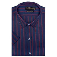 Accox Men's Cotton Half Sleeves Dark Striped Regular Fit Formal Shirt For Men(Gcr147_40) Blue