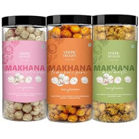 Vishnu Delight Flavoured Makhana Jar Combo - Peri Peri, Mint Masti, And Himalayan Salt & Pepper Flavors Rosted (Includes Lotus Seeds Phool Makhana And Gorgon Nut Puffed Kernels) (Pack Of 3, 90G Each)