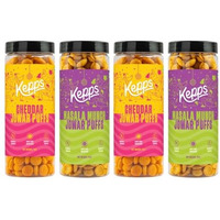 Kepps Jowar Puff Variety (Pack Of 4) Snack, Gluten Free, Rich In Fiber And Protein, Never Fried, Low Calorie, Delicious Munchies, For All Age, Kid Friendly (70 Gm X 4)
