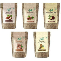 Agile Organic Exotic Nut Combo - 250 Gm Classic Nuts Combo (Macadamia Nut, Pecan Nut, Pine Nut, Hazel Nut, Brazil Nut) 50G Each Trial Pack
