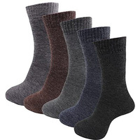 Rc. Royal Class Men's Woolen Calf Length Solid Thick Terry Winter Wear Socks (Multicolor, Free Size) - Combo Pack Of 5 Pairs
