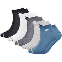 Sjeware Polyester 5 Pairs Solid Ankle Length Socks For Men & Women, Multicolor, Pack Of 5, Free Size