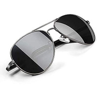 Black Jones Polarized Sunglasses For Men And Women Wayfarer Uv Protection Aviator Shape Goggles Sunglass Gun-Metal (Black)-Pack Of 1