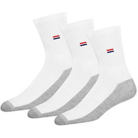 Navysport Men's Crew Length Cushion Cotton Socks (Pack Of 3) (Sf-Htw-3Pk_White And Grey, Free Size)