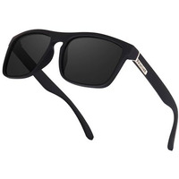 Dervin Uv Protected Retro Square Polarized Sunglasses For Men And Women (Black) - Pack Of 1