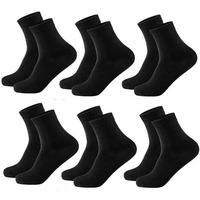 Warmfinity Cotton Socks For Men, Women Office Boys And Girls Ankle Length School Socks (6 Pair Black, 6)