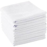Menlee Handkerchief For Men Pack Of - Cotton Hanky, Solid Plain Design, Full Size, Pure Cotton Fabric - Ideal For Daily Use (Pure) (12, White)