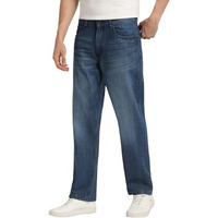London Hills Men Regular Fit Blue Baggy Denim Mid Rise Jeans, 34