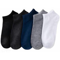 Plain Socks For Men & Women Ankle Length (Unisex), Low Cut Ankle Socks For Men, Made Up Of Pure Cotton Fabric, Comfortable, Breathable Fabric, Multicolored (Pack Of 5) (Free Size)