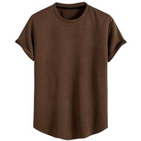 Greciilooks Regular Fit Plain Casual For Men Stylish Latest | Half Sleeve T Shirt (Gl-Mt-1148_Brown