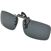 Usjones Unisex-Adult Polarized Clip-On Rectangular Sunglasses, Uv Protection Sunlight Anti-Glare Driving Glasses (Black & Grey, Medium)