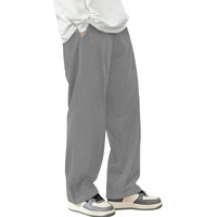 Smowkly Men's Premium Polycotton Causal Baggy Fit Jogger || Lightweight & Flexible Elastic Waist With Drawstring || Wrinkle-Free Comfortable Trouser Pant For Summer (1649_Gry_32) Grey