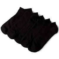 Lealdealz Ankle Length Socks For Men And Women, Pack Of 5 Cotton Socks - Black Coloured - Free Size