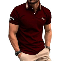 Greciilooks Solid Regular Fit Polo Casual For Men Stylish Latest | Half Sleeve T Shirt (Gl-Mt-1136_Maroon L)