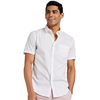 Amazon Brand - Symbol Men's Cotton Shirt | Casual | Plain | Half Sleeve - Regular Fit (Available In Plus Size) (White_Xl)