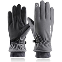 Zibuyu Cycling Winter Gloves For Men Women Bike Riding Gloves Touch Screen Finger Microfiber Anti-Slip Design Windproof Waterproof Snow Ski Gloves Hand Gloves (Grey), One Size