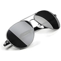 Roshfort Polarized Sunglasses For Men And Women Uv 400 Protection Aviator Shape Cooling Goggles Black Shade Sunglass (Italic) (Italic Black)