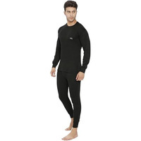 Lux Cottswool Men's Cotton R-Neck Thermal Set (Black, 2Xl- 100Cm)