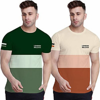 London Hills Cotton Men's Regular Fit T-Shirt (Lh_T_Print_111_112_Size_Xl_Multicolour_Xl).