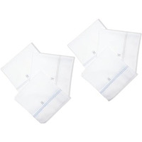 Caruso Italy White Cotton Handkerchiefs For Men | Classic Design, Soft & Durable | Pack Of 6, 44X44 Cm