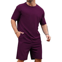Vogaan Men's Pyjama Set || T-Shirt And Shorts Set For Men || Night Wear For Men || Night Suit For Men (Purple_M-40)