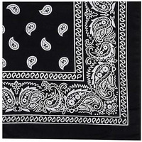 Dikhawa Unisex Soft Breathable Cotton Paisley Printed Cowboy Bandanas,Headband,Scarf (Black_50Cm X 50Cm_Pack Of 1)