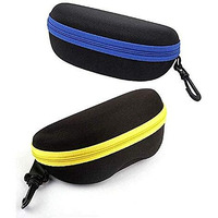 At Tech Zipper Hook Cases/Cover/Pouch/Box For Eyewear, Sunglasses, Spectacles & Goggles For Men & Women. (Combo Of 2) (Multi-Color) C7