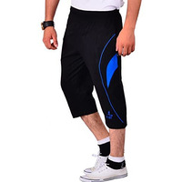Vego Mens Cotton Three By Fourth, 3/4, Capri, Three Quarter Pant Black Plus Size - (Black_Xl)