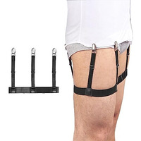 Shirt Stays For Men, Shirt Holder For Men, Adjustable Elastic Shirt Garter Securing Position With Non-Slip Locking Clamps, Shirt Stay For Businessmen, Inshirt Holder For Men (Black)