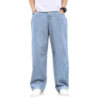 Kotty Men's Solid Zero Gravity Baggy Storm Breaker Shadow Jeans(Blue,34)