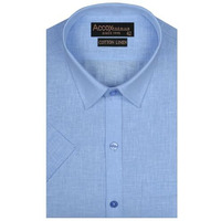 Accox Men's Breathable Cotton Linen Half Sleeves Regular Fit Solid Plain Formal Shirt For Men (Gcr232_42) Multicolour