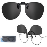 Proberos Clip On Sunglasses Lenses, Clip-On Sunglasses Attachment Uv Protection Sunlight Anti-Glare Driving Glasses For Prescription Glasses Eyeglasses Eyewear, With Case & Wipe Cloth