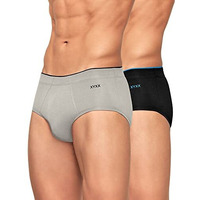 Xyxx Men's Underwear Uno Intellisoft Antimicrobial Micro Modal Brief Pack Of 2 (Black ; Heather Grey; L)
