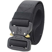 Contacts Men's Synthetic Quick Release Buckle Nylon Belt (Free Size-Black)
