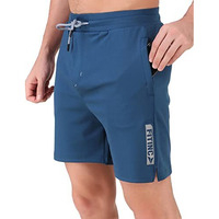 Fitinc Lycra Stretchable Shorts For Men | Track Shorts For Men With Zippered Pockets | Gym Half Pant For Man For Active Sports  Large, Airforce