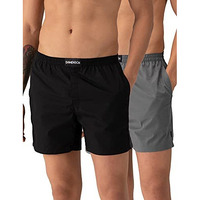 Damensch Men Cotton Boxers (Pack Of 2) (Dam-Sld-Lbx-Cab-Lg-Pack-2-M_I.Cape Black, Las Grey_M)