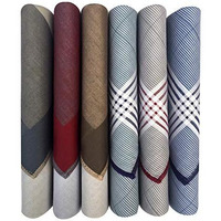 Caruso Italy Men's Italia 100% Pure Cotton Handkerchief Medium Multicolor Checks - Pack Of 6