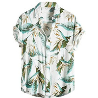 Lookmark Men's Cotton Blend Stitched Printed Half Sleeve Regular Fit Shirt(Printed Regular Fit Shirt Elias-M) White