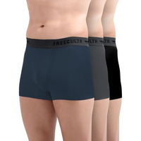 Freecultr Men's Underwear Anti Bacterial Micromodal Airsoft Brief - Non Itch No Chaffing Sweat Proof-(Xpat & Crux Waistband), Large,Black