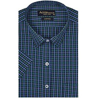 Accox Men's Half Sleeves Formal Regular Fit Cotton Check Shirt(Multi,Gc122_42)