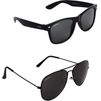 Creature Black Matt Finish Unisex Sunglasses Combo With Uv Protection