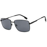 John Jacobs | Black - Grey | Full Rim Rectangular Stylish & Premium Polarized Sunglasses | Polarized And 100% Uv Protected | Men & Women | Extra Wide | Jj S15862