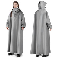 Palay Long Rain Coat, Waterproof Raincoat For Adults Reusable Hooded Rain Poncho With Wide Brim Lightweight Unisex Raincoat For Hiking, Travel, Motorcycle Riding (Length 126Cm)