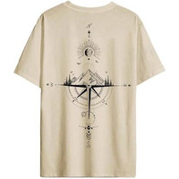 Jvx Men's Loose Fit T-Shirt (Mot-101-Beige-Xl_Beige