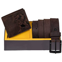 Urban Forest Luke Brown Pu Leather Wallet & Brown Casual Belt Combo Gift Set For Men