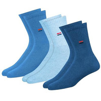 Navysport Men's Crew Length Cushion Cotton Socks (Pack Of 3) (Denim Blue) Free Size