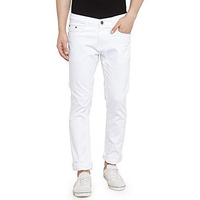 Ben Martin Men's Slim Fit Stylish Stretchable 32 Size White Cotton Denim High Rise Jeans Pant For Men, Jj3-5